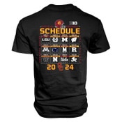 USC Trojans Unisex Football 2024 BIG 10 Black Schedule T-Shirt